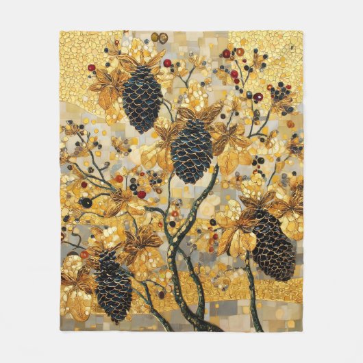 gustav klimt Rustic Pinecone Holiday Winter Bathro Fleece Deken (Voorkant)