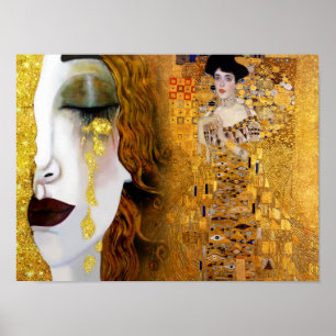 Gustav Klimt, schilderijen Collage, Gecombineerde  Poster