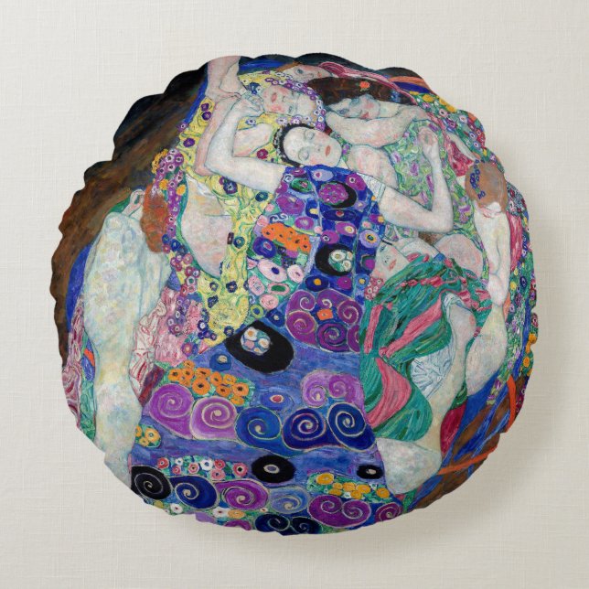 Gustav Klimt schildert de Maagd Rond Kussen (Voorkant)