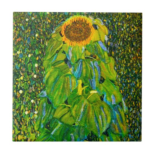 Gustav Klimt Sunflower Tile Tegeltje (Voorkant)