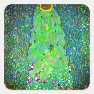 Gustav Klimt Sunflower Vierkante Sticker