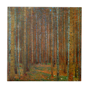 Gustav Klimt - Tannenwald Dennenbos Tegeltje