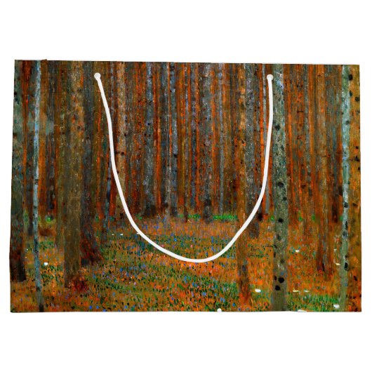 Gustav Klimt - Tannenwald Pine Forest Groot Cadeauzakje (Achterkant)