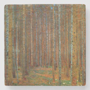 Gustav Klimt - Tannenwald Pine Forest Stenen Onderzetter