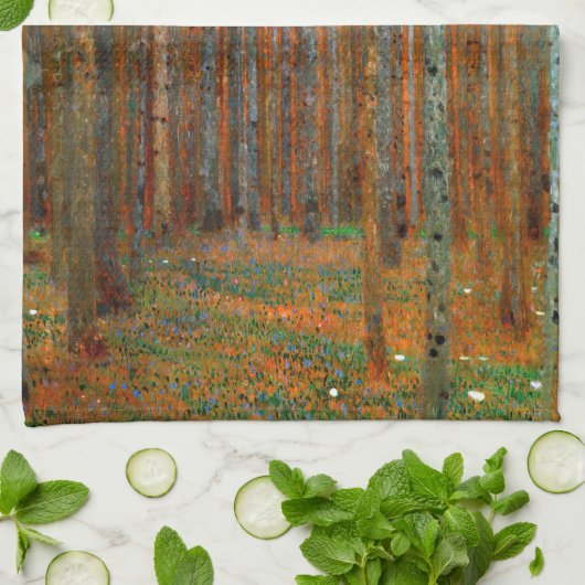Gustav Klimt - Tannenwald Pine Forest Theedoek (Gevouwen)