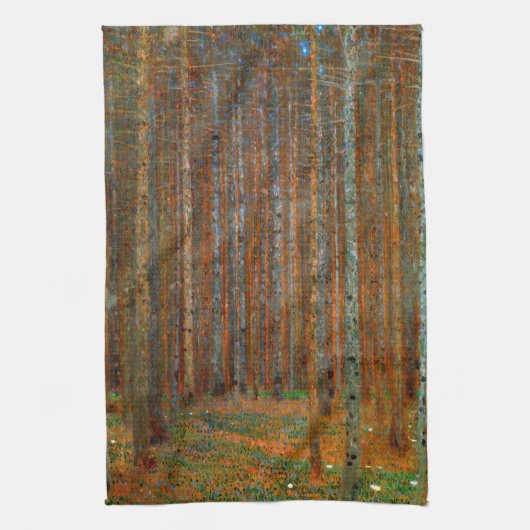 Gustav Klimt - Tannenwald Pine Forest Theedoek (Verticaal)