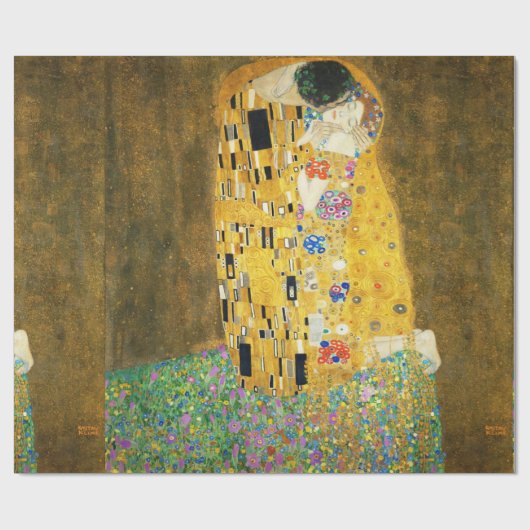 Gustav Klimt The Kiss Art Nieuw schilderen Cadeaupapier (Vlak)