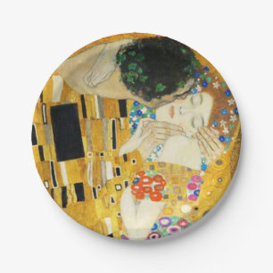 Gustav Klimt The Kiss Art Nieuw schilderen Papieren Bordje
