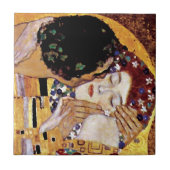Gustav Klimt - The Kiss - Art Nouveau Tegeltje (Voorkant)
