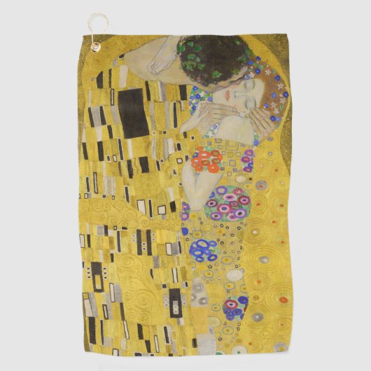 Gustav Klimt - The Kiss Golfhanddoek (Voorkant)