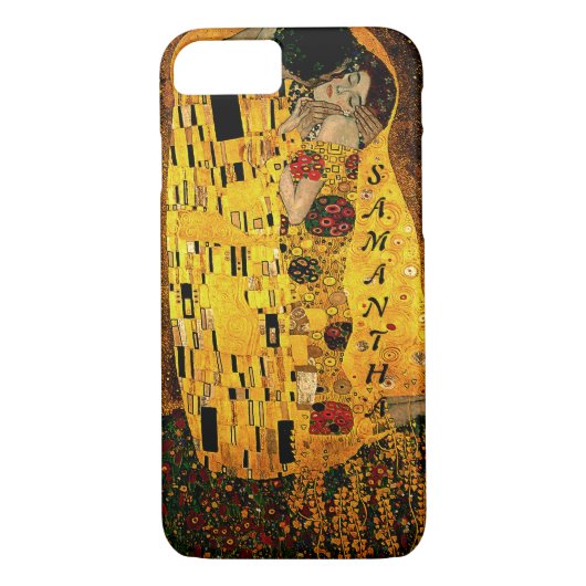 Gustav Klimt The Kiss Monogram Case-Mate iPhone Case (Achterkant)