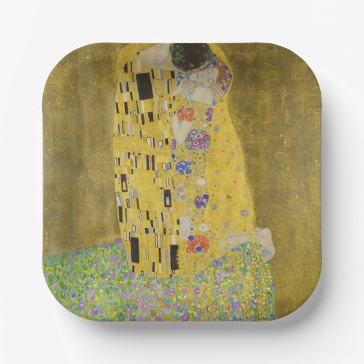 Gustav Klimt - The Kiss Papieren Bordje (Voorkant)