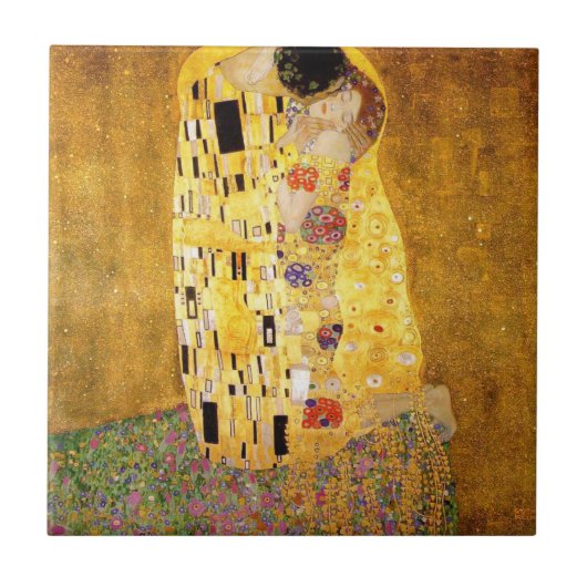 Gustav Klimt The Kiss Tile Tegeltje (Voorkant)