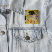 Gustav Klimt - The Kiss Vierkante Button 5,1 Cm (In situ)