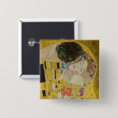 Gustav Klimt - The Kiss Vierkante Button 5,1 Cm (Voorkant /achterkant)