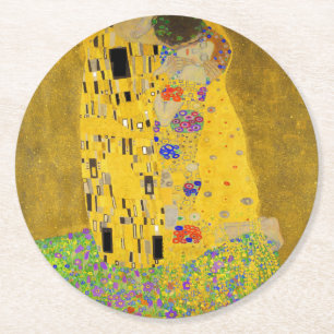 Gustav Klimt The Kiss Zazzle Ronde Kartonnen Onderzetter