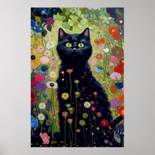Gustav Klimt Tuin Kat Poster