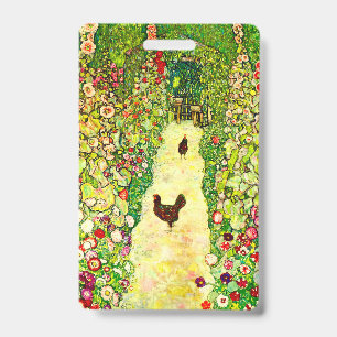 Gustav Klimt Tuin met Kippen Badge