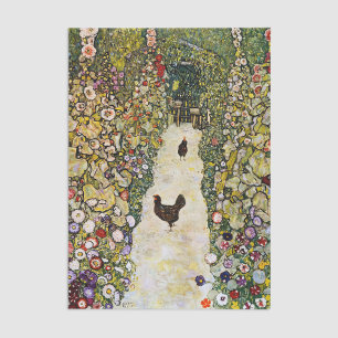 Gustav Klimt - Tuin pad met kippen Tissuepapier
