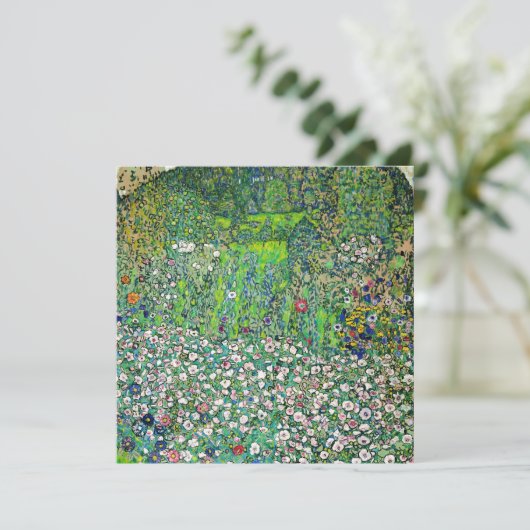 Gustav Klimt - Tuinbouwlandschap en heuvel Bedankkaart (Staand voorkant)