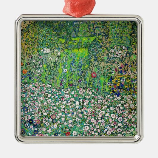 Gustav Klimt - Tuinbouwlandschap en heuvel Metalen Ornament (Voorkant)