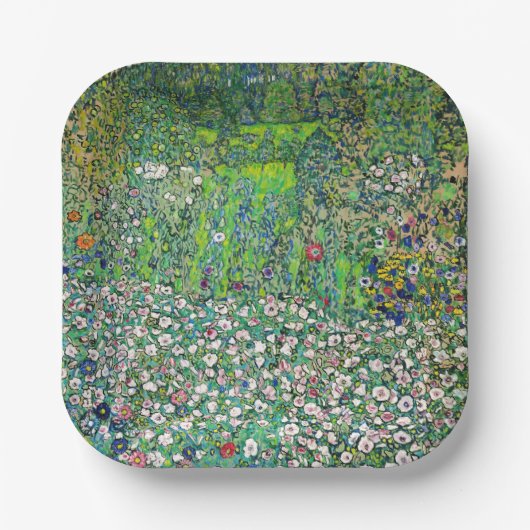 Gustav Klimt - Tuinbouwlandschap en heuvel Papieren Bordje (Voorkant)