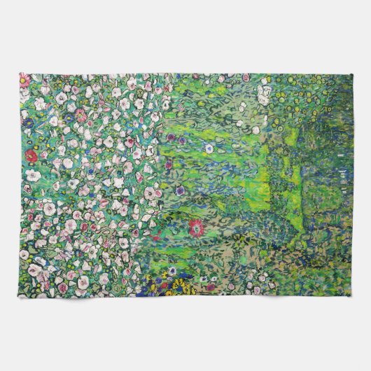 Gustav Klimt - Tuinbouwlandschap en heuvel Theedoek (Horizontaal)