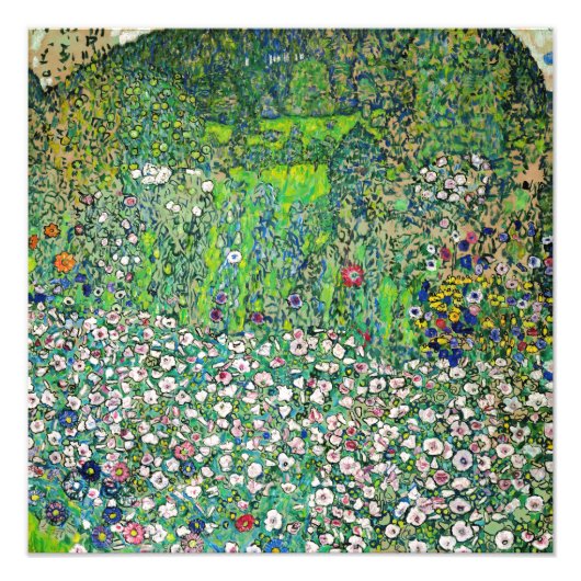 Gustav Klimt - Tuinlandschap en heuveltop Foto Afdruk (Voorkant)