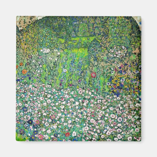 Gustav Klimt - Tuinlandschap en heuveltop Magneet (Voorkant)