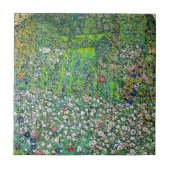 Gustav Klimt - Tuinlandschap en heuveltop Tegeltje (Voorkant)