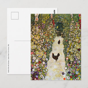 Gustav Klimt - Tuinpad met kippen Briefkaart