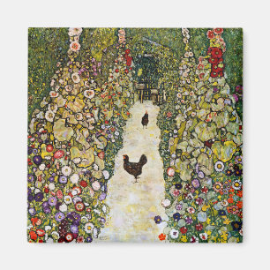 Gustav Klimt - Tuinpad met kippen Magneet
