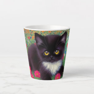 Gustav Klimt Tuxedo Cat Latte Mok