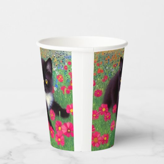 Gustav Klimt Tuxedo Cat Papieren Bekers (Rechts)