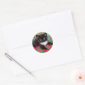 Gustav Klimt Tuxedo Cat Ronde Sticker (Envelop)