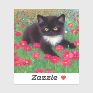 Gustav Klimt Tuxedo Cat Sticker