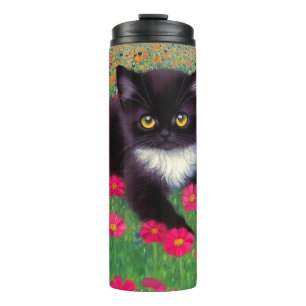 Gustav Klimt Tuxedo Kat Thermosbeker