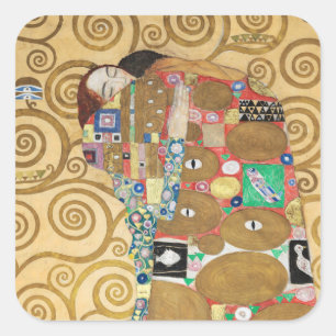 Gustav Klimt - Vervulling, Stoclet-fries Vierkante Sticker