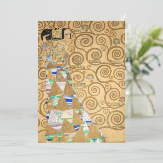 Gustav Klimt - Verwachting, Stoclet-fries Bedankkaart (Staand voorkant)