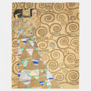 Gustav Klimt - Verwachting, Stoclet-fries Fleece Deken