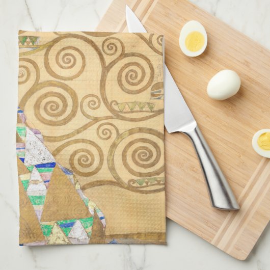 Gustav Klimt - Verwachting, Stoclet Frieze Theedoek (Quarter Fold)