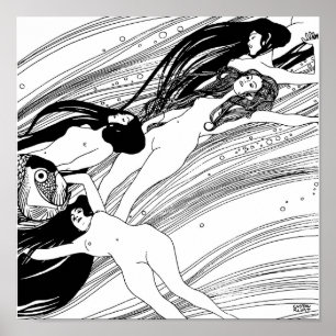 Gustav Klimt - Vis Bloed Surrealistische Japanse K Poster