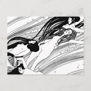 Gustav Klimt - Visbloed Surrealistische Japanse ku Briefkaart