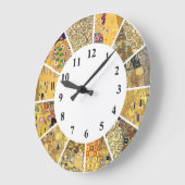 Gustav Klimt Wall Clock - Gold Pattern Art Nouveau Grote Klok (Hoek)