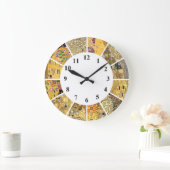 Gustav Klimt Wall Clock - Gold Pattern Art Nouveau Grote Klok (Huis)