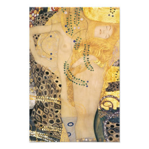 Gustav Klimt - Waterslangen I Foto Afdruk