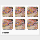 Gustav Klimt - Waterslangen II Vierkante Sticker (Vel)