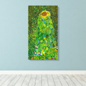 Gustav Klimt Zonnebloem Canvas Poster Afdruk (Insitu (Houten vloer))
