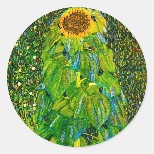 Gustav Klimt Zonnebloem Stickers (Voorkant)