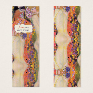 Gustav Klimt Zwart Sinaasappel Perzik Bladwijzer Mini Visitekaartjes
